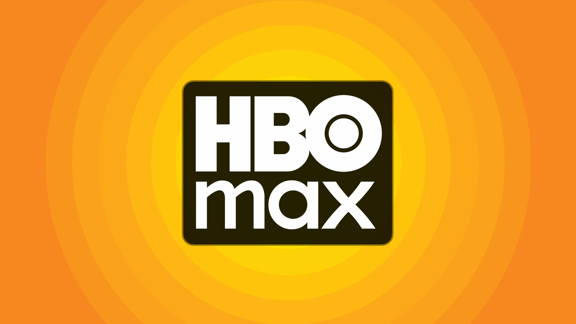 HBO Max logo on orange yellow background