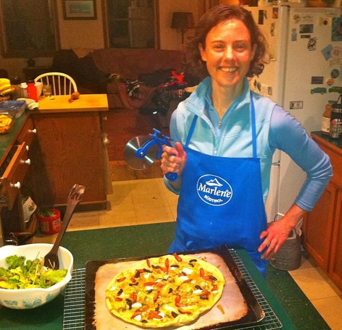 Mary McConneloug gets after it in the kitchen - gluten free pizza crust