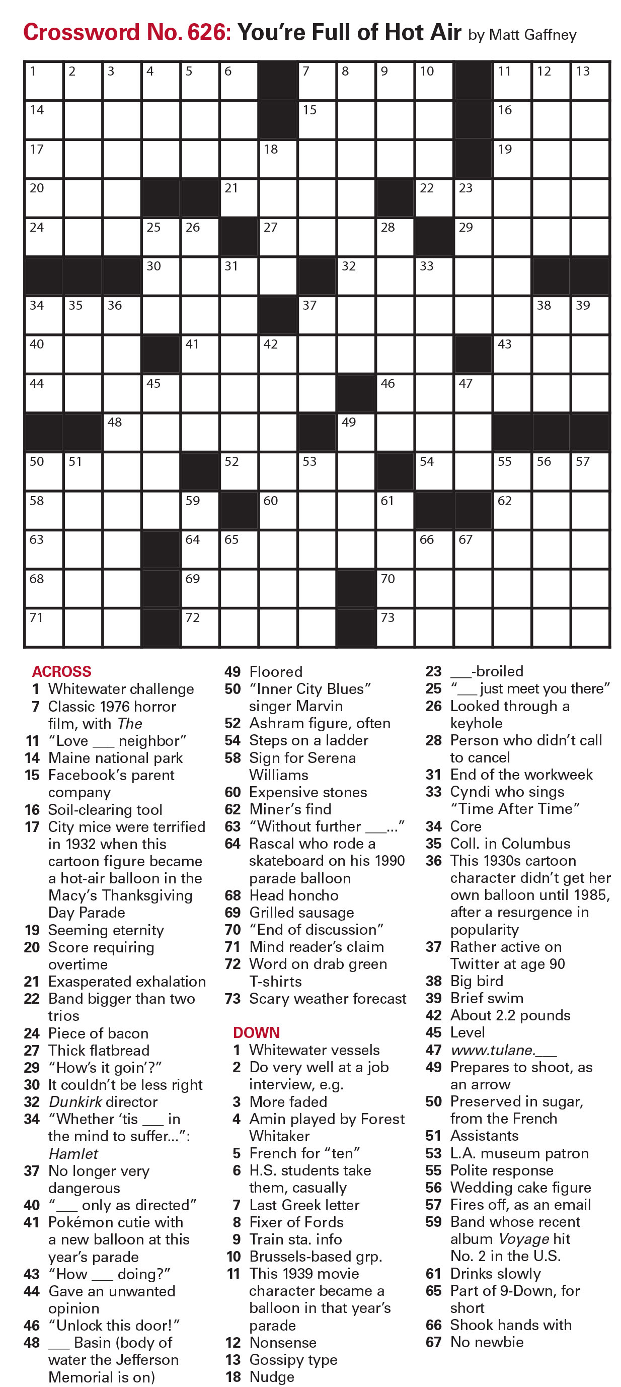 Puzzles: Printable Crossword and Sudoku - Issue: December 17, 2021