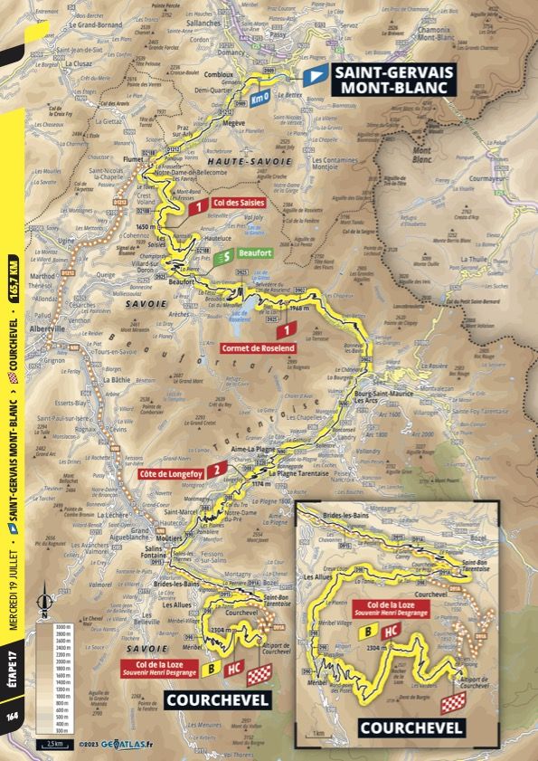 The map of stage 17 of the 2023 Tour de France