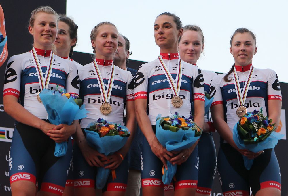 Cervelo Bigla finished third in the Worlds TTT