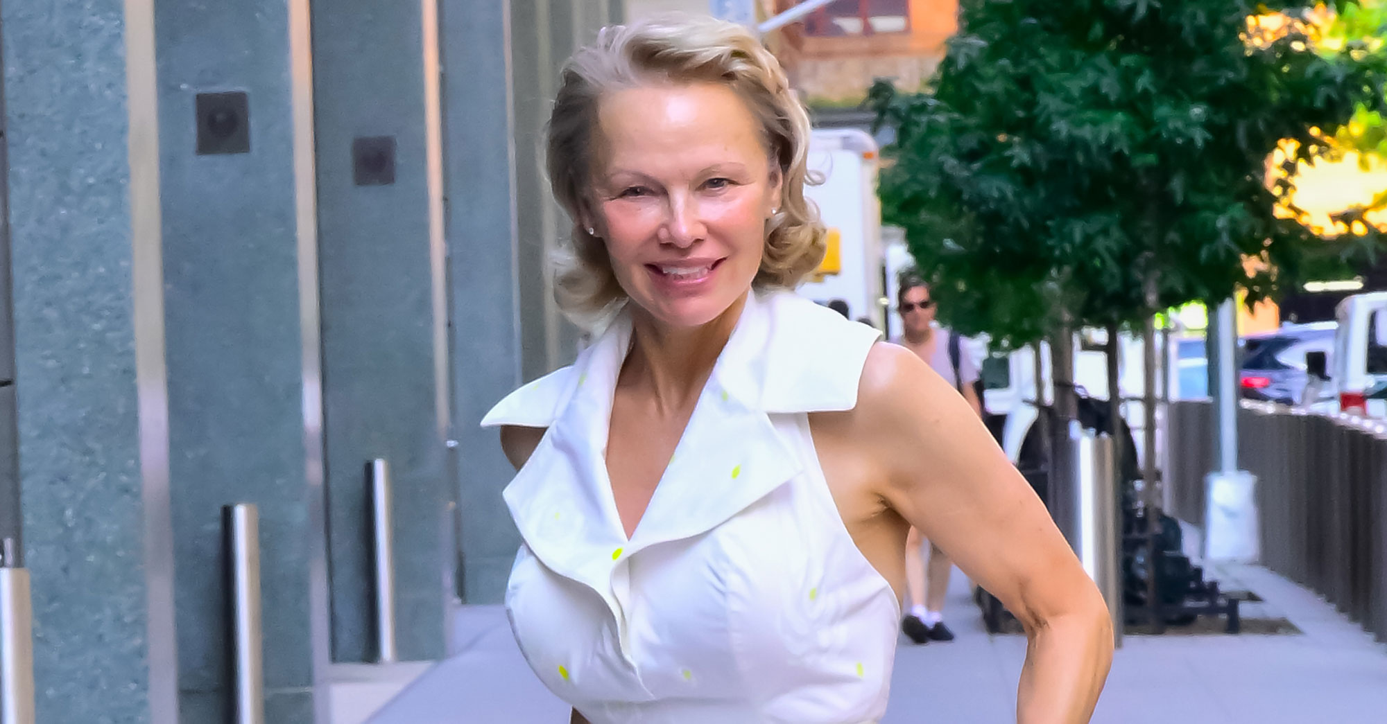 This Unexpected Shoe Color Made All the Difference in Pamela Anderson's Elegant Outfit