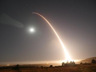 Minuteman III ICBM Rises into the Sky