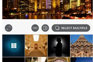 You can select and upload up to 10 images or videos at once through the Select Multiple button