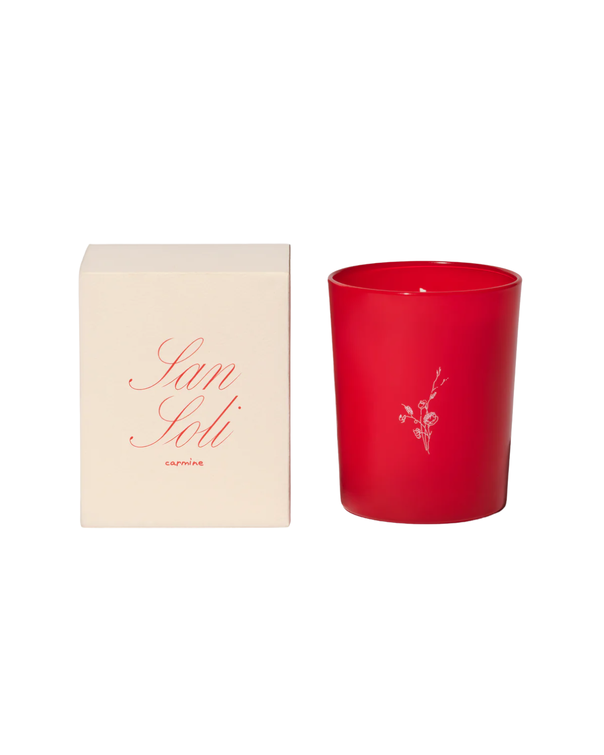 A San Soli Carmine candle.