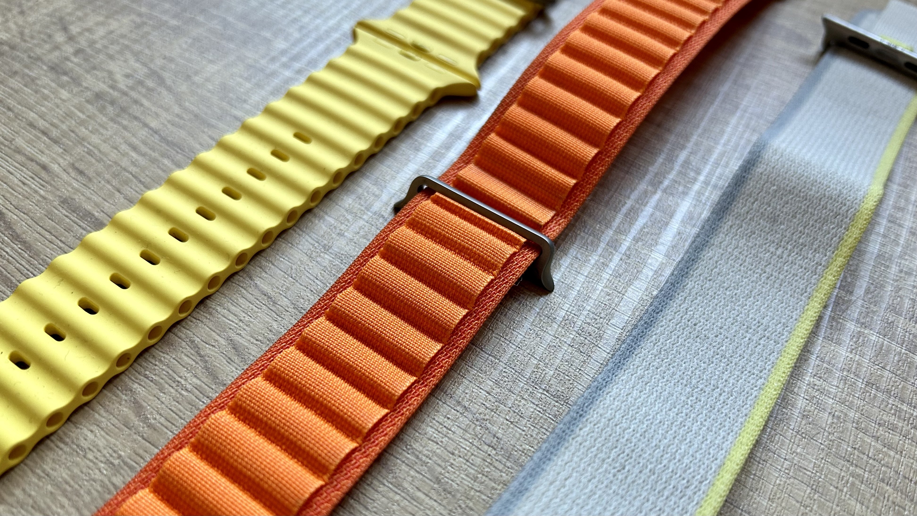 a photo of the three different Apple Watch Ultra bands