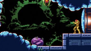 Best GBA games: Samus pointing a gun during Metroid: Zero Mission.