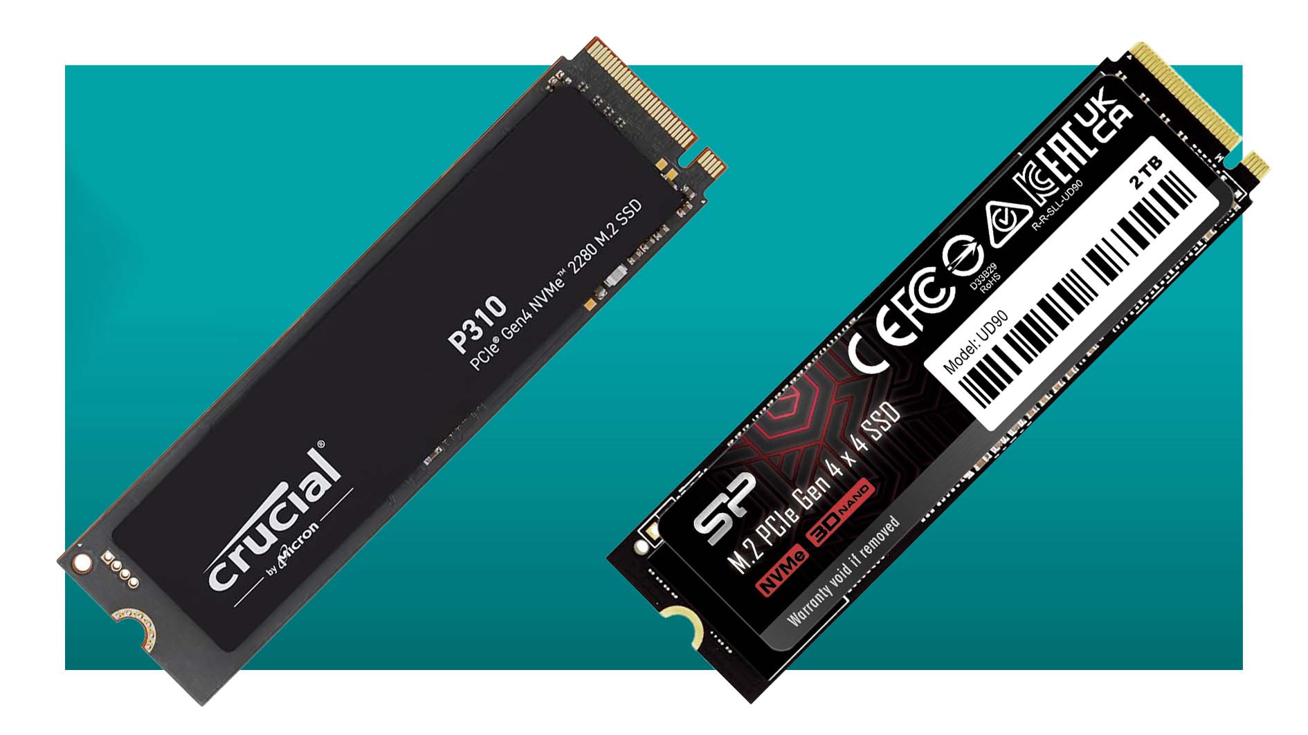 Crucial and Silicon Power SSDs