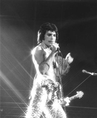 Freddie Mercury on stage in 1974
