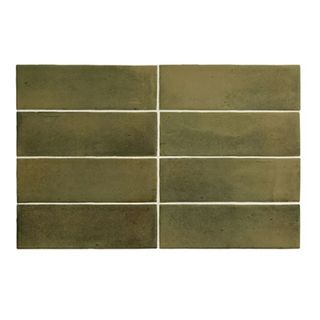 Olive green subway tile