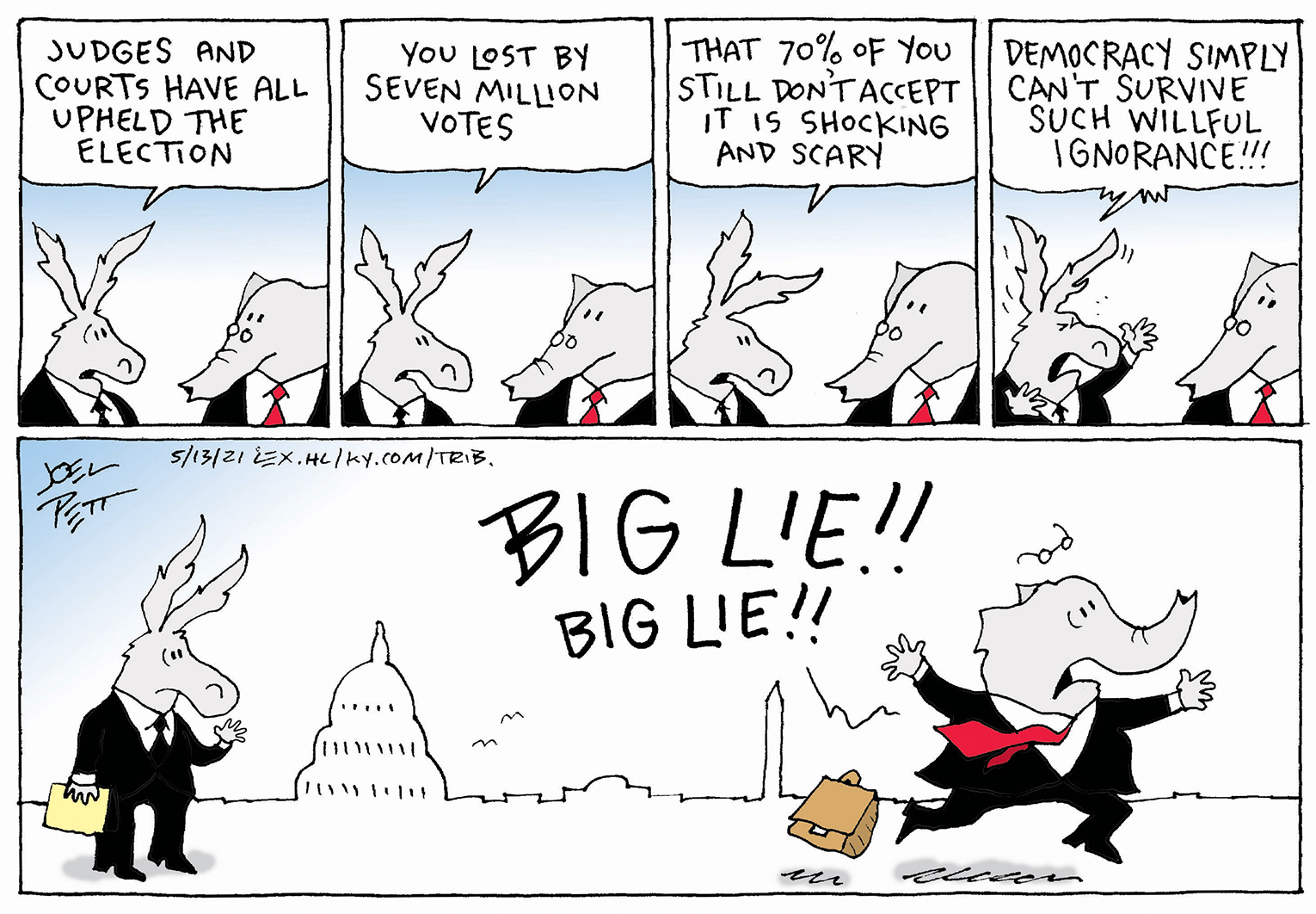 Political Cartoon U.S. gop big lie 