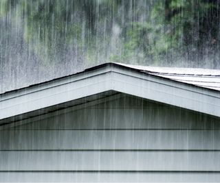 Shed roof during storm