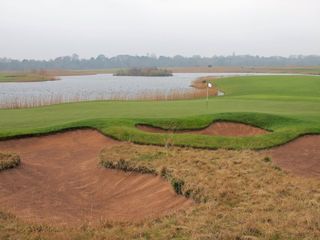 Looking back from behind the fourth green