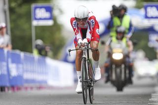 Harry Carpenter crosses the line in third place in the U23 Mens race