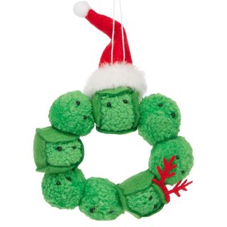 green brussels sprout wreath christmas tree bauble