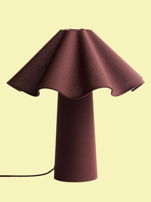Wavy Table Lamp in Burgundy
