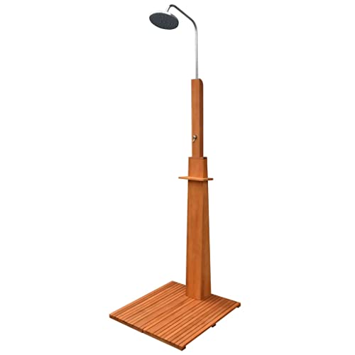 Vidaxl Outdoor Shower Eucalyptus Wood Steel Camping Poolside Showering Stand