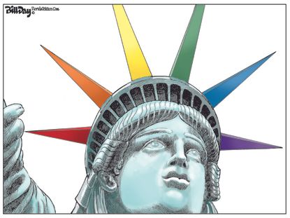 Editorial Cartoon U.S. Statue of Liberty Pride LGBTQ