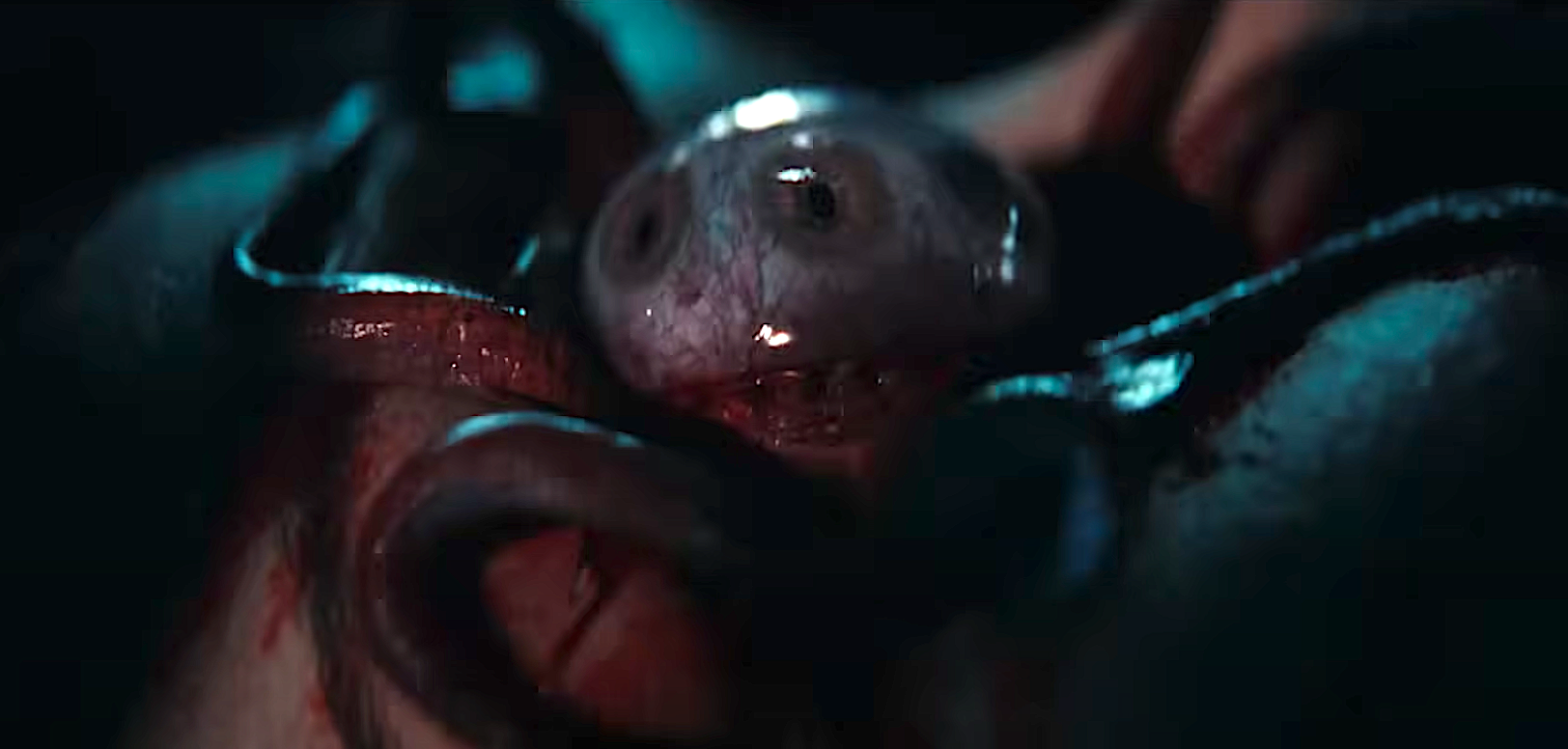 a tentacled alien creature with multiple eyeballs
