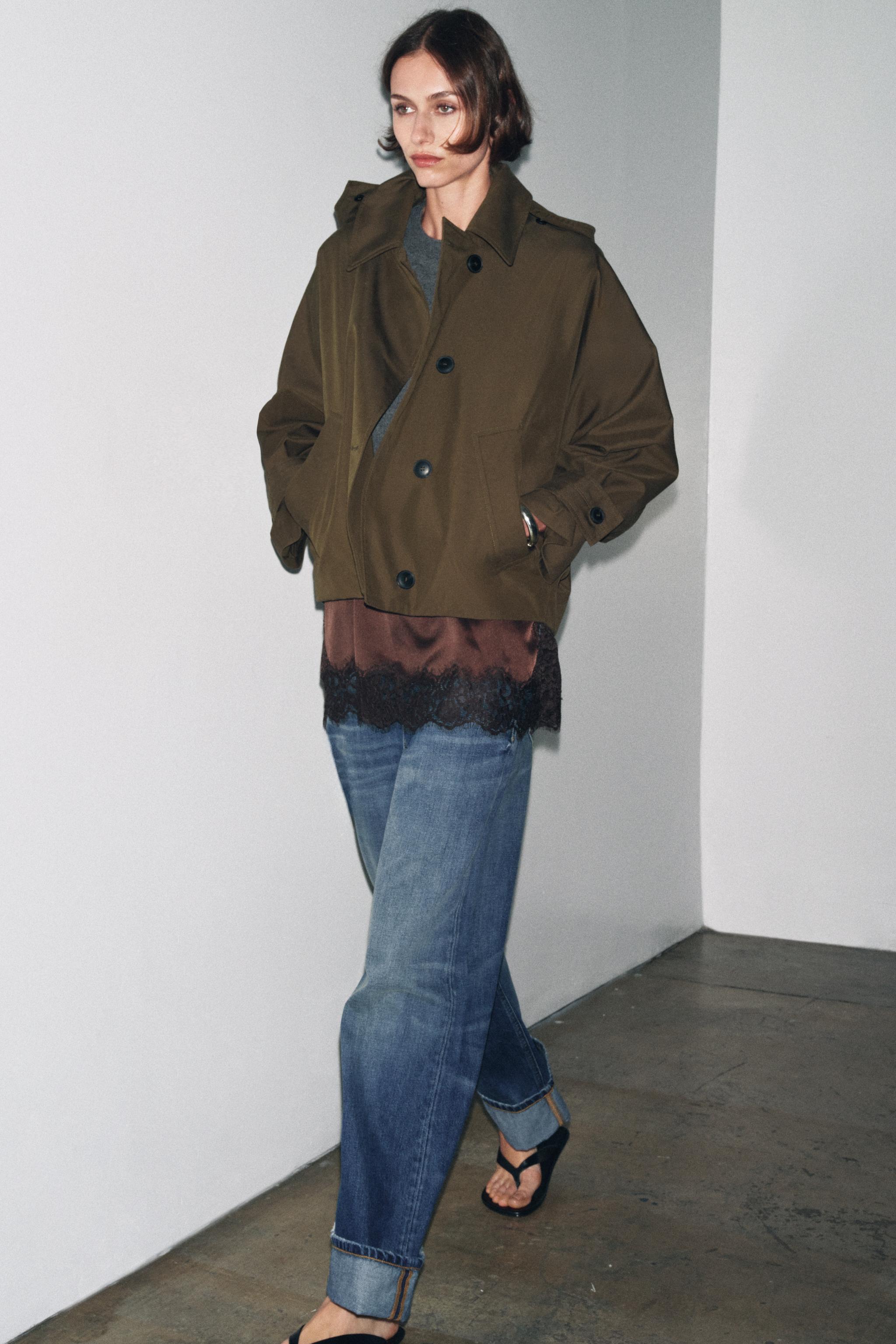 Zw Collection Water Repellent Trench Coat