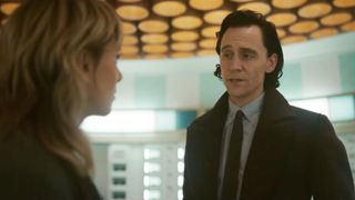 (L, R) Sophia di Martino as Sylvie and Tom Hiddleston as Loki in Loki season 2