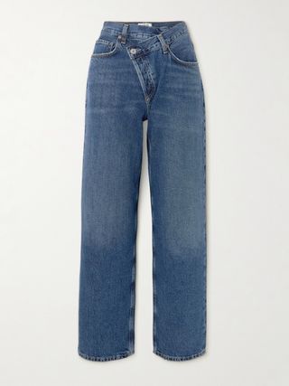 Criss Cross High-Rise Straight-Leg Recycled Jeans