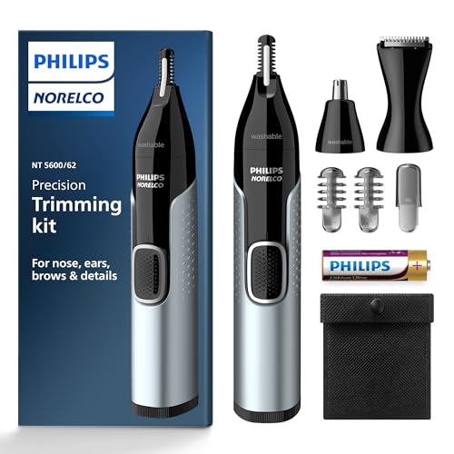 Philips Norelco Nose Trimmer 5000 for Nose, Ears, Eyebrows Trimming Kit, Nt5600/62