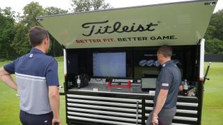 Joel Tadman getting custom fitted for Titleist clubs at Woburn