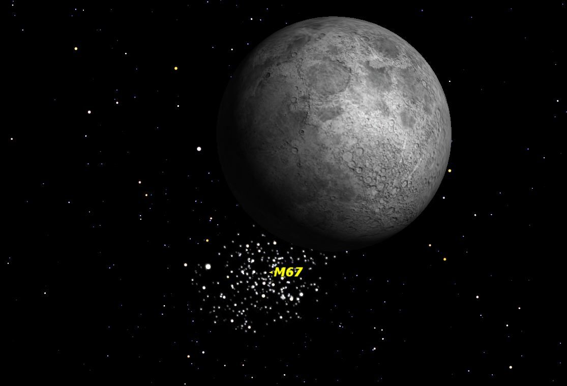 Moon in Front of Messier 67 on March 12, 2014