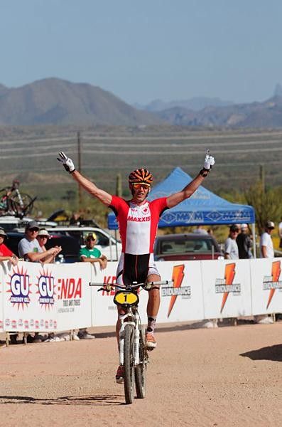 Geoff Kabush (Maxxis) winning - a familiar sight at the NMBS races
