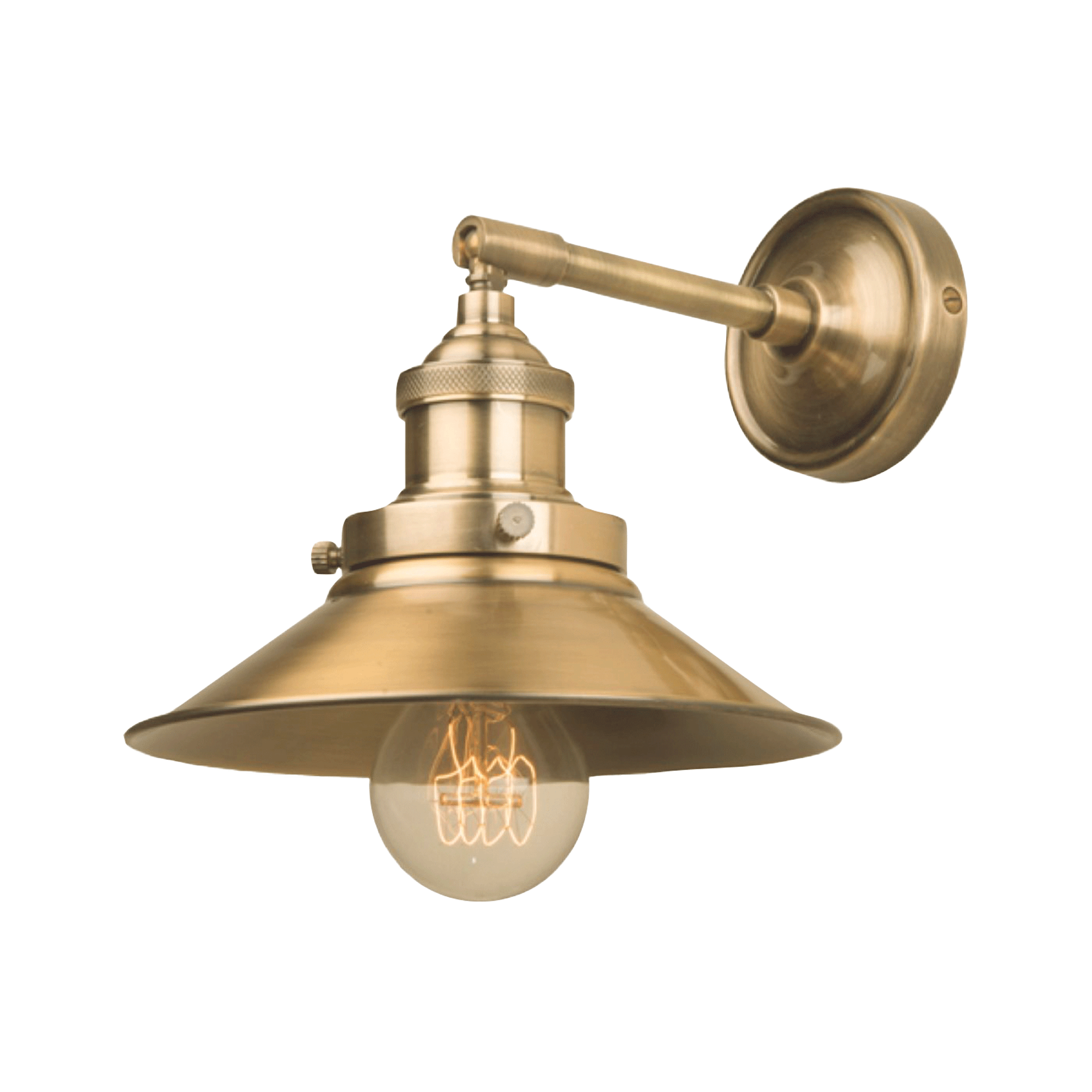 Cox &amp;amp; Cox Antique Brass Wall Light against a white background