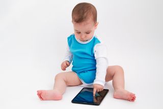 toddler, baby, tablet, touch screen
