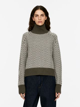 Jaquard-Knit Wool Jumper