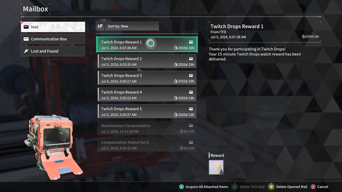Screenshot of The First Descendant Twitch Drops.