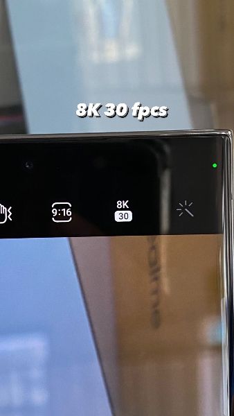 Leaked photo of the Galaxy S23 Ultra shows the 8K 30fps video setting