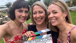 Nicola Walker, Annabel Scholey, Fiona Button, in the set of The Split special episodes 