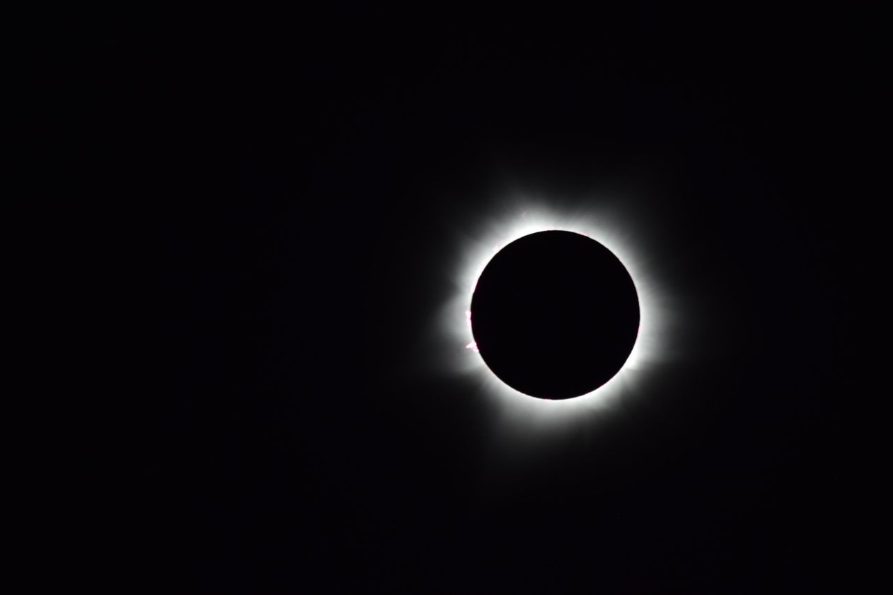 Hybrid solar eclipse from a P&amp;O Pacific Explorer cruise ship in the Exmouth Gulf.