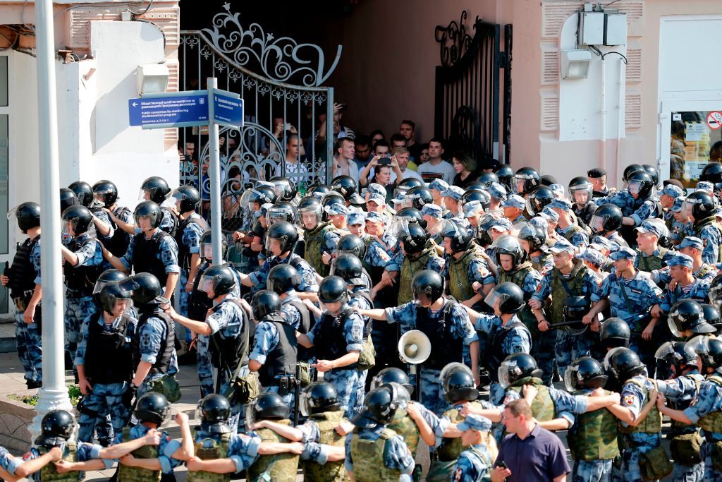 Moscow riot police.