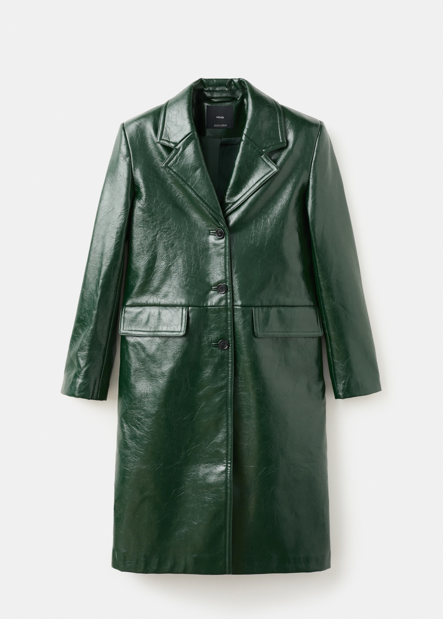 Long Faux-Leather Coat - Women | Mango Usa