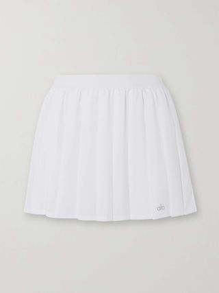 Varsity Pleated Stretch-Jersey Tennis Skirt