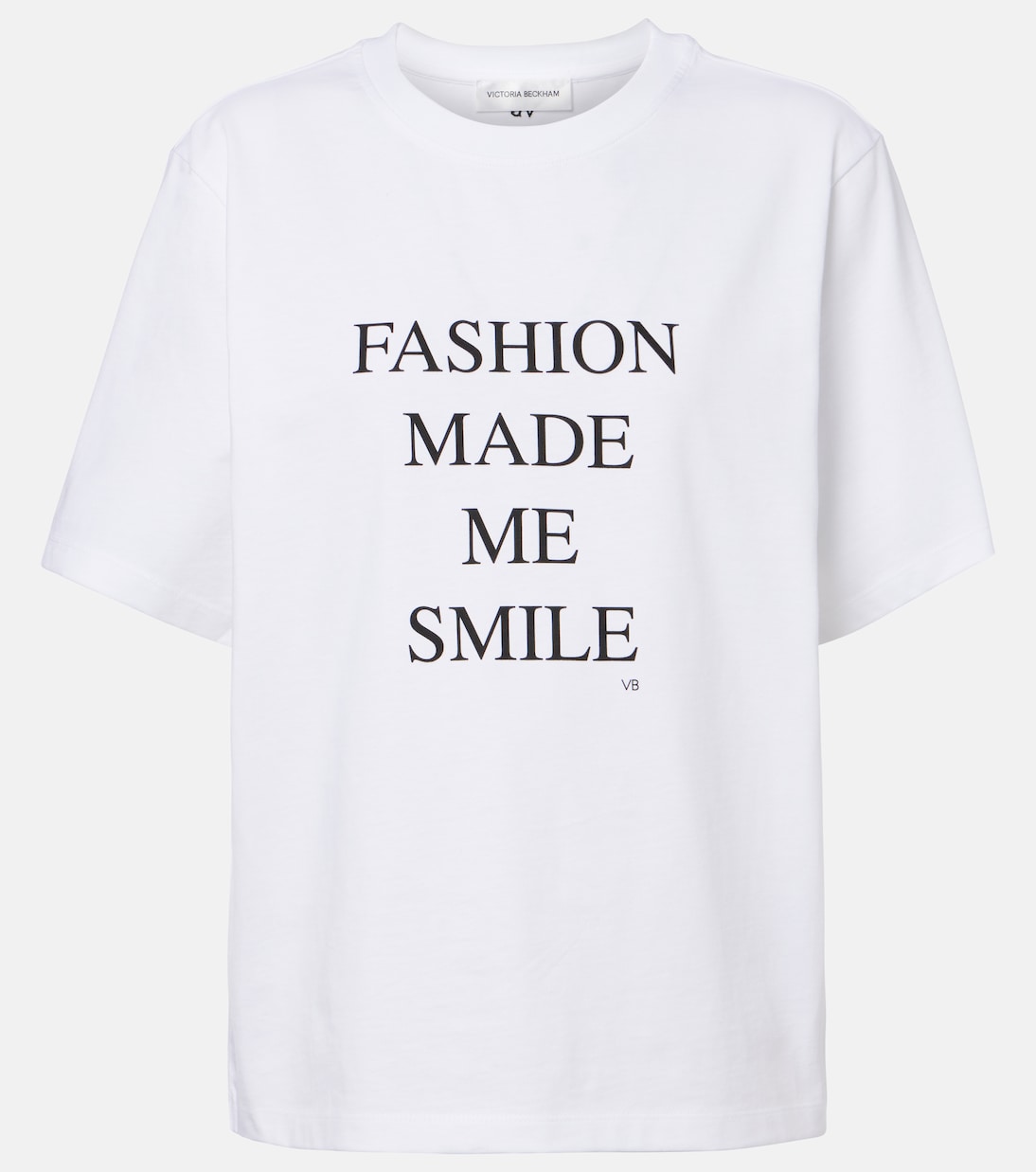 Printed Cotton Jersey T-Shirt in White - Victoria Beckham