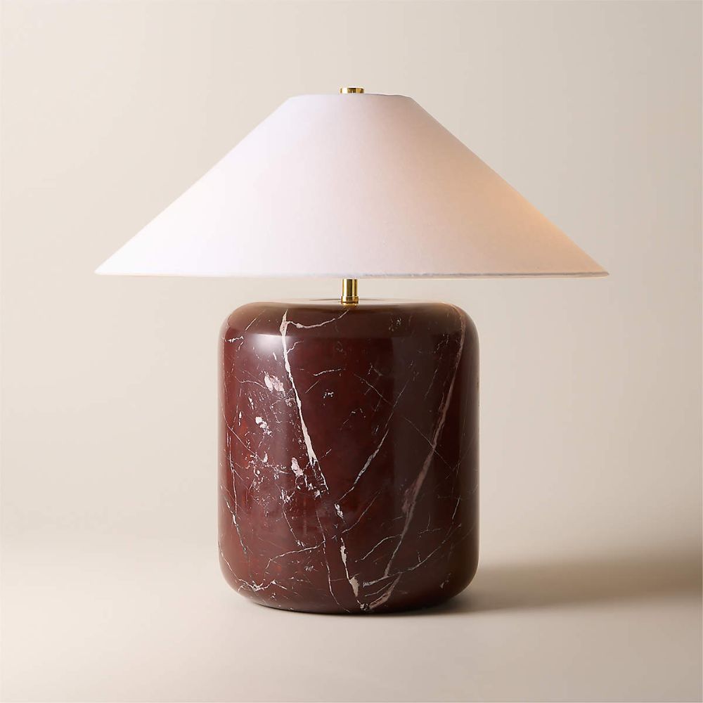 red marble table lamp