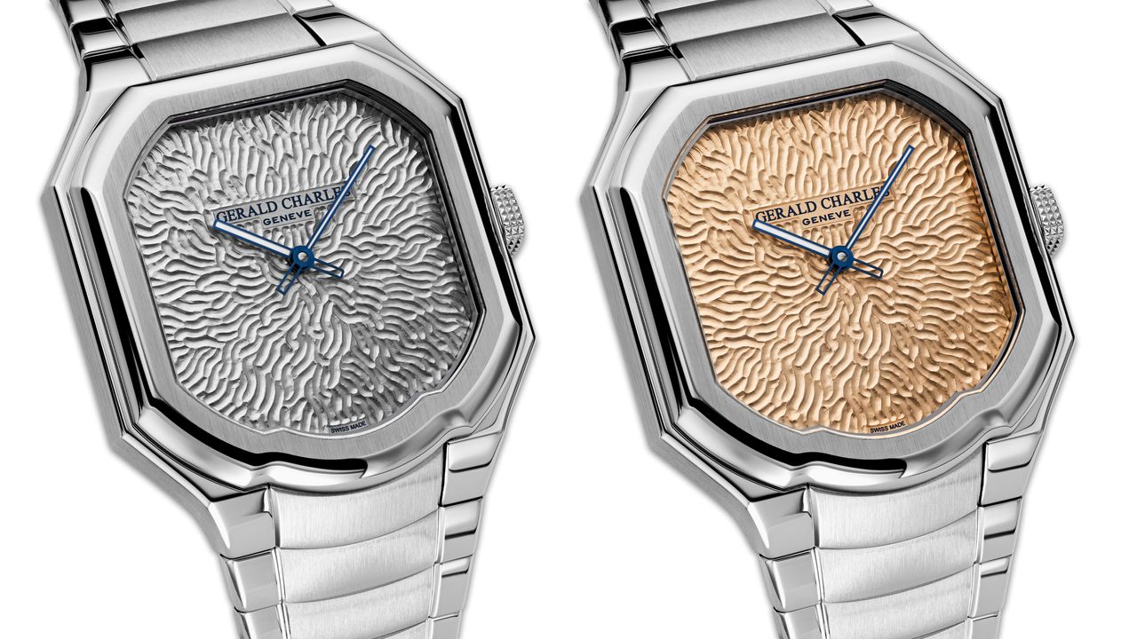 Every example of this hand-hammered Gerald Charles watch is unique