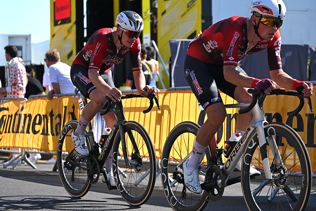 Arnaud De Lie of Belgium and Team Lotto Intermarche crosses the finish line during the 113th Tour de France 2026, Stage 2 a 168.5km stage from Tarragona to Barcelona 109m