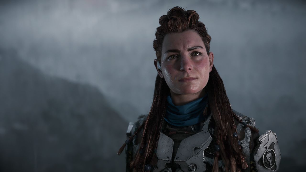 Horizon Forbidden West Aloy standing in the rain