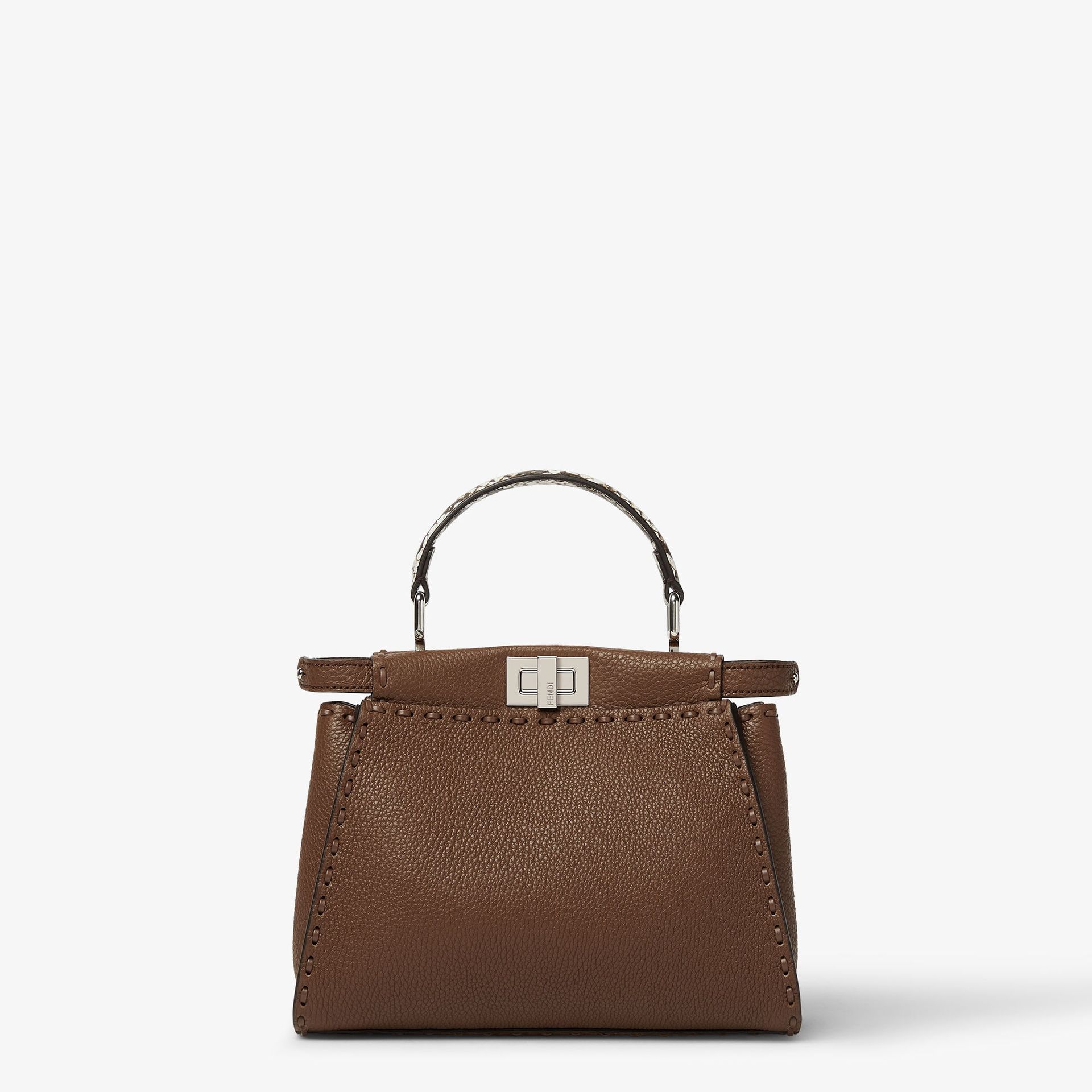 Peekaboo Mini Hazelnut Selleria Bag With 220 Hand-Sewn Topstitches