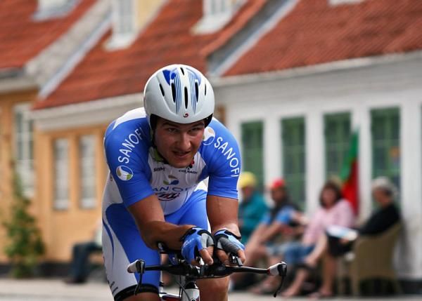 A Team Type 1-Sanofi rider in the Tour of Denmark's stage 5 time trial.