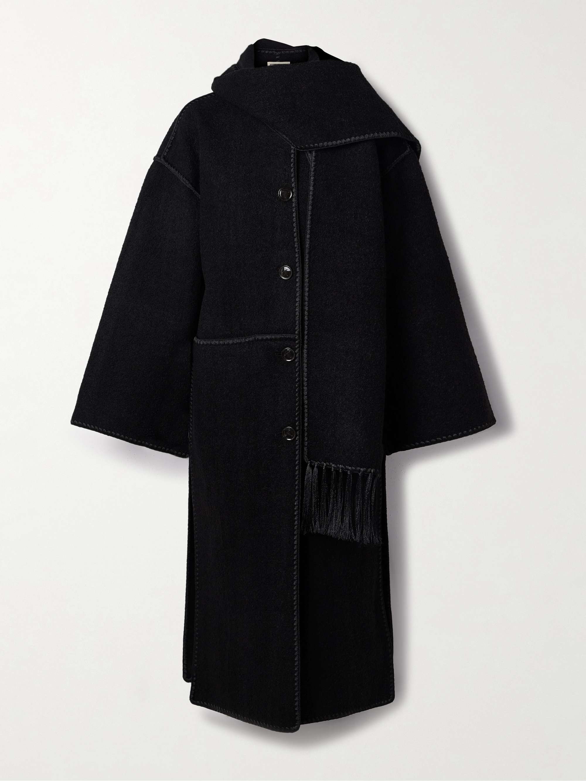 Draped Fringed Wool-Blend Boucl&amp;eacute; Jacket
