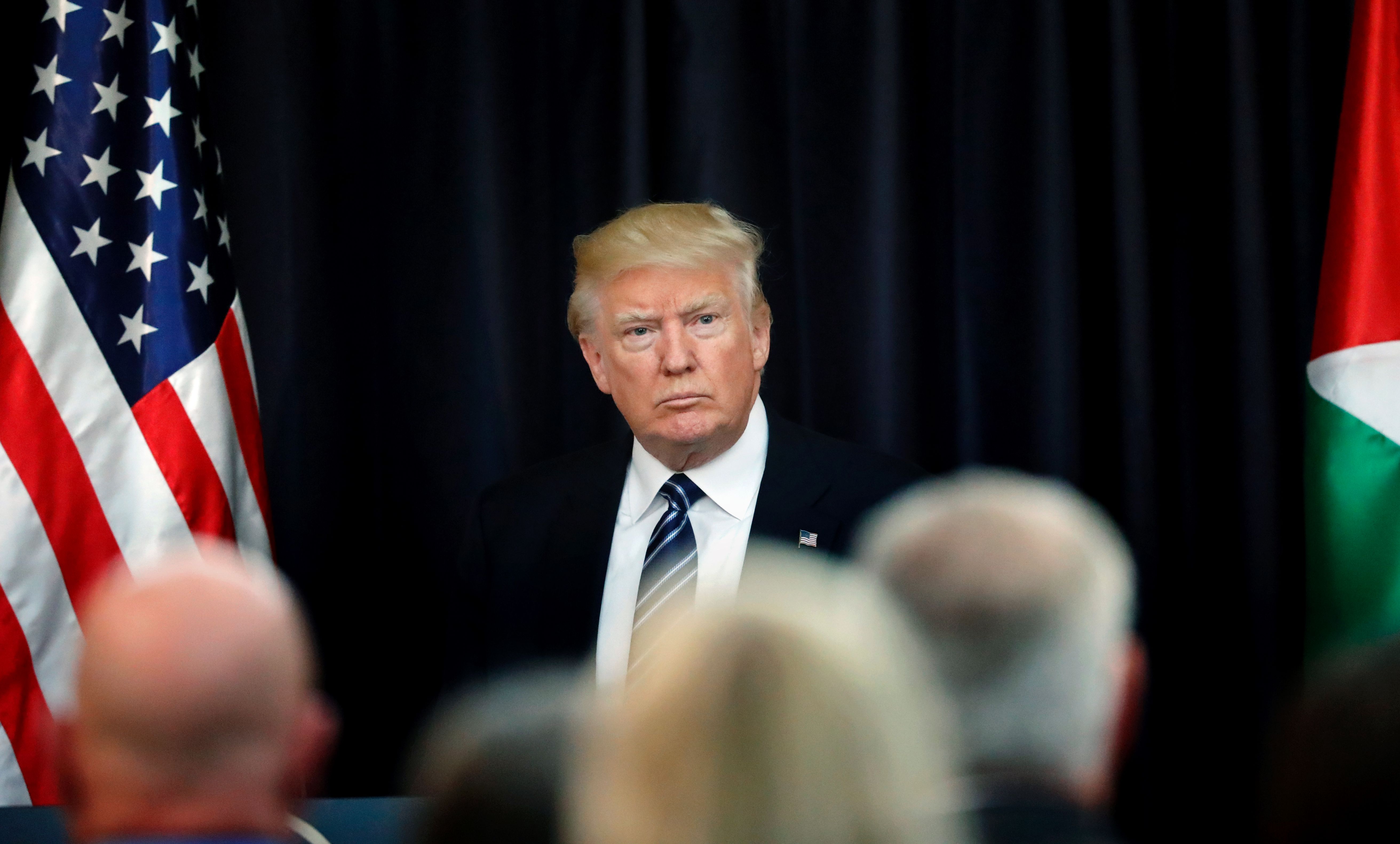 Donald Trump speaks at a press conference