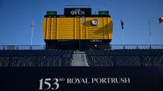 The famous yellow leaderboards at Royal Portrush for the Open Championship
